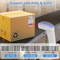 Vista 4 de Symcode Escáner de código de barras USB 1D, lector de código de barras láser CCD con cable de mano compatible con escaneo de pantalla escáner