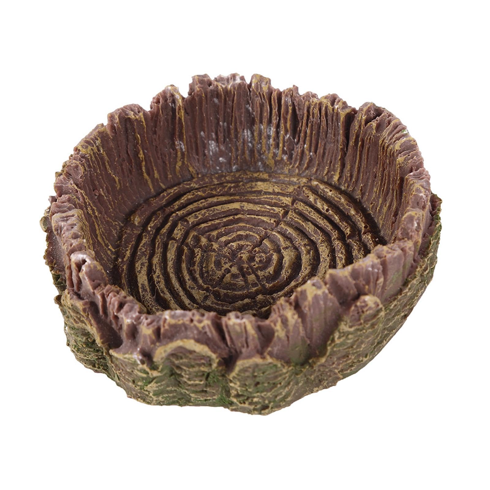 Generic Reptile Water Dish Reptile Bathing Dish Pool,Decorative Habitat Decor Turtle Water Dish for Bearded Dragons Snake Rest Bath, with drainage, 39x26.5x5cm