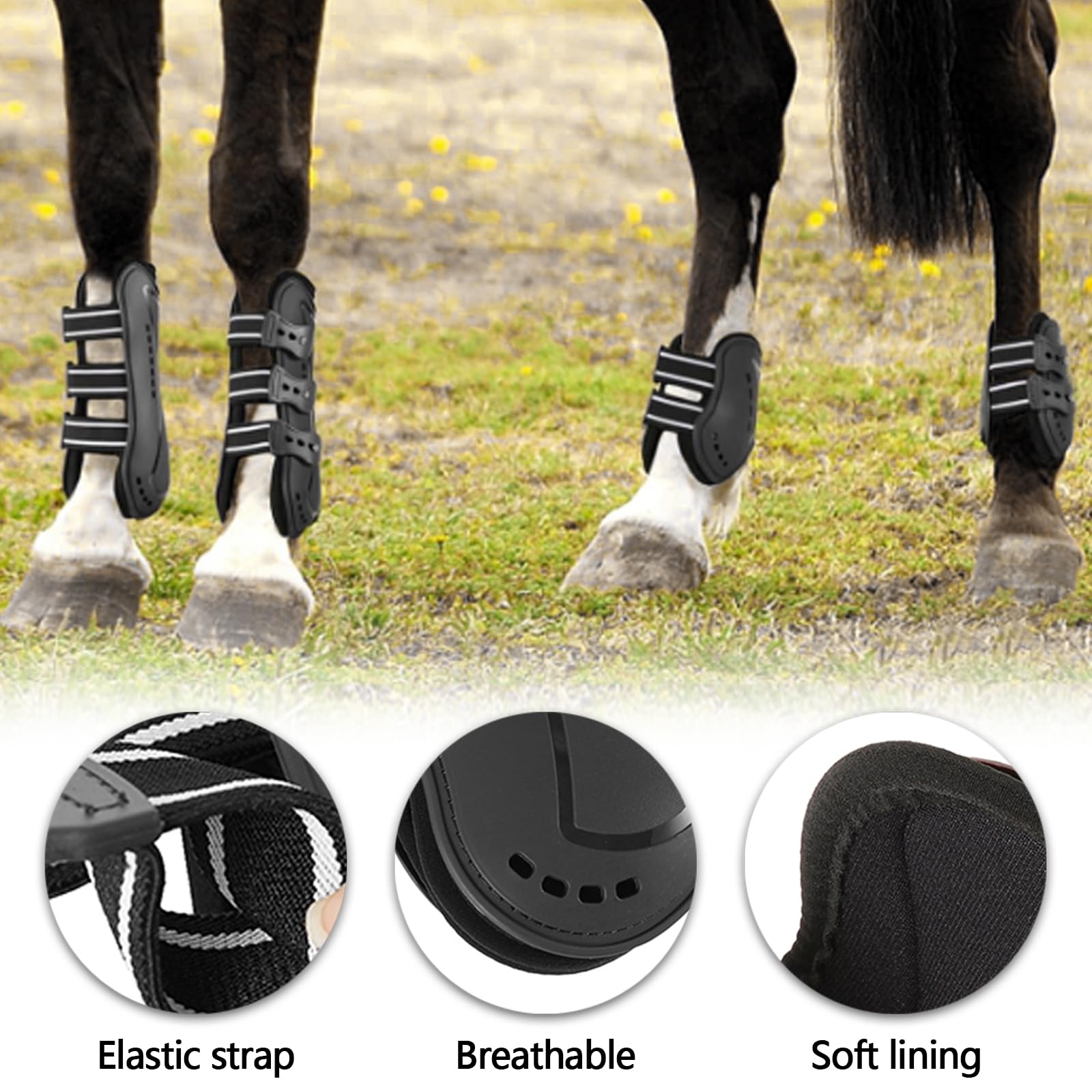 Merauno® Gamaschen & strijkappen, set van 4, beenkappen paardenpees