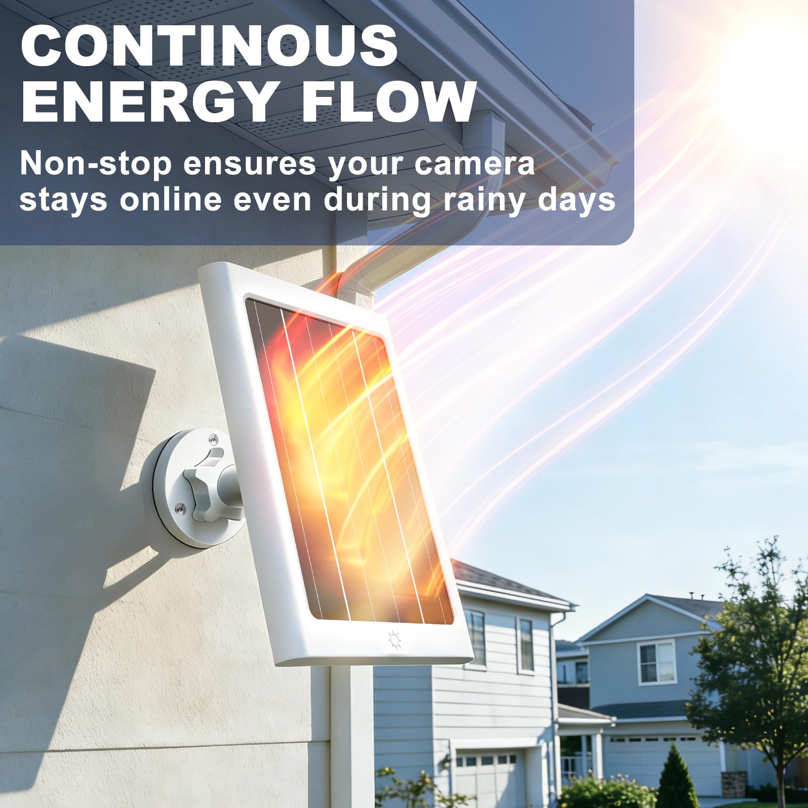 5-W-Solarpanel für Ring Spotlight Cam Plus/Pro und Stick Up Cam Akku, Solarladegerät für Ring Cam mit Kontrollleuchte, 4 m Kabel, IP66-Schutzart, USB-C- und DC-Anschlüsse (2 Packungen)