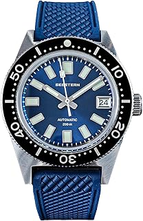 SEESTERN Vintage 62MAS, Blue, NH35, Sapphire, Lume, 200m Diver, Bracelet + Rubber, BNIB
