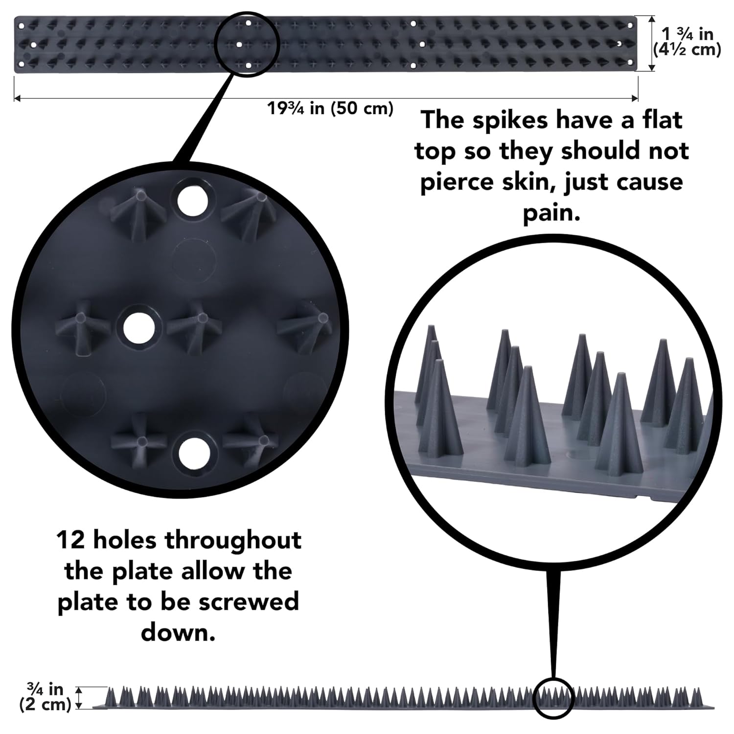 Fence and Wall Security Spike Strips – Anti Climb, Bird, Cat, and Pest Deterrent, 10-Pack