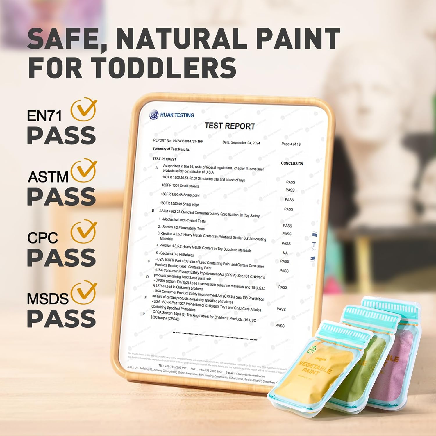 Jar Melo Washable Finger Paints Powder for Toddlers, Safe Paints for Baby's Hand and Feet, Non-Toxic Preschool Art and Craft Supplies, 10 Colors