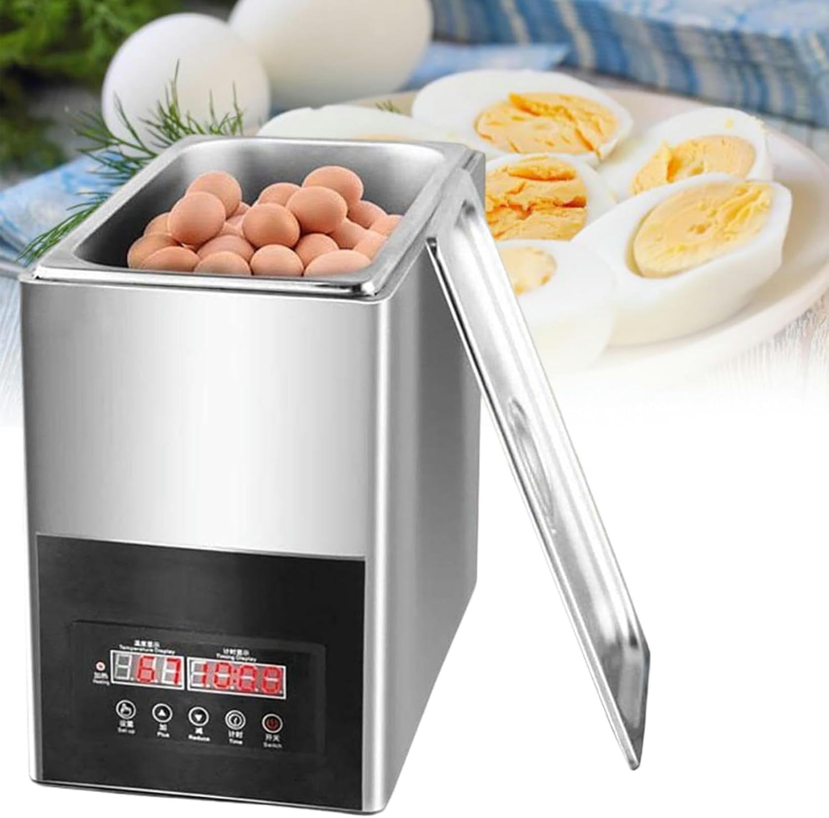 UWYTGF Hot Spring Egg Cooker,Electric Egg Boiler - 800W Automatic Cooker with Warming Function and Intelligent Temperature Control,220v