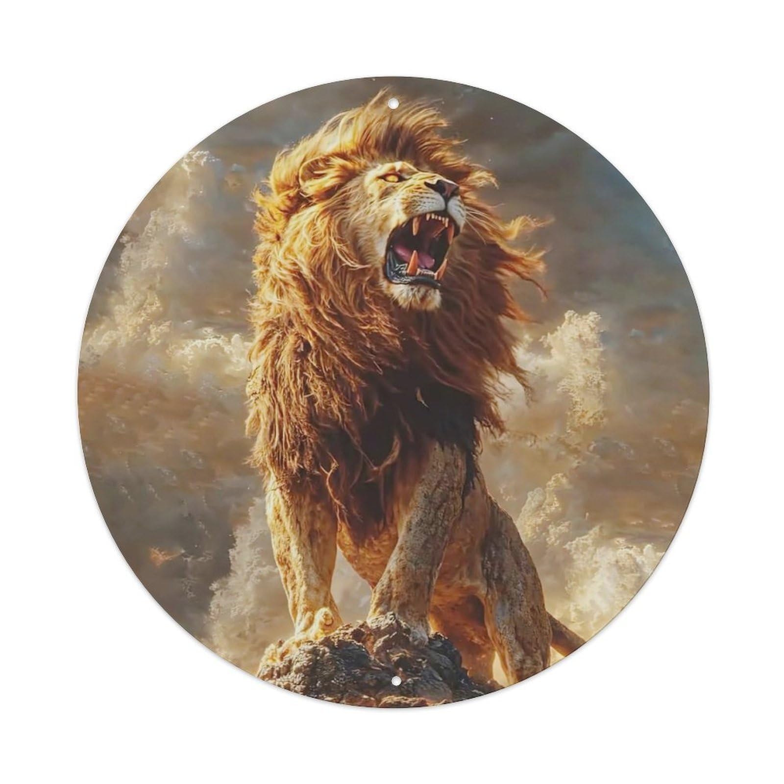 Cwbufd Vintage Style Animal The Angry King Of The Forest Roars. Vintage Metal Tin Sign Plaque Wall Decor For Cafe, Club Bar, Office, Garden Metal Poster 8X8inch