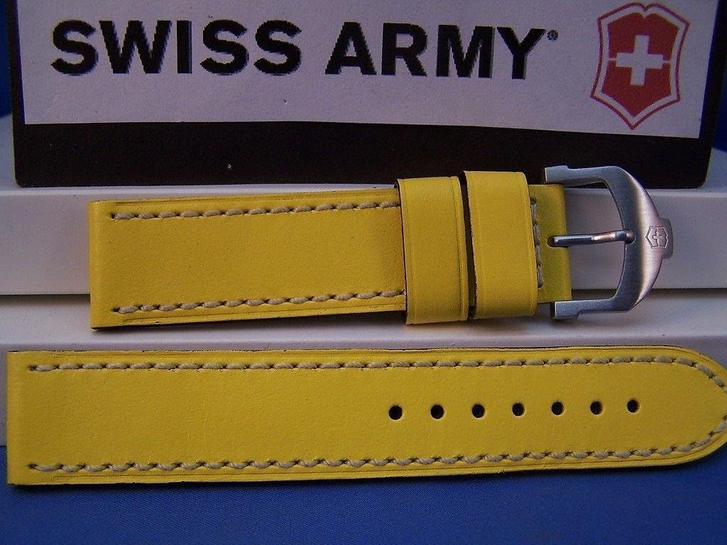 Swiss Army Watch Band Cavalier Yellow Italian Leather Man’s 20mm w/Spring Bars