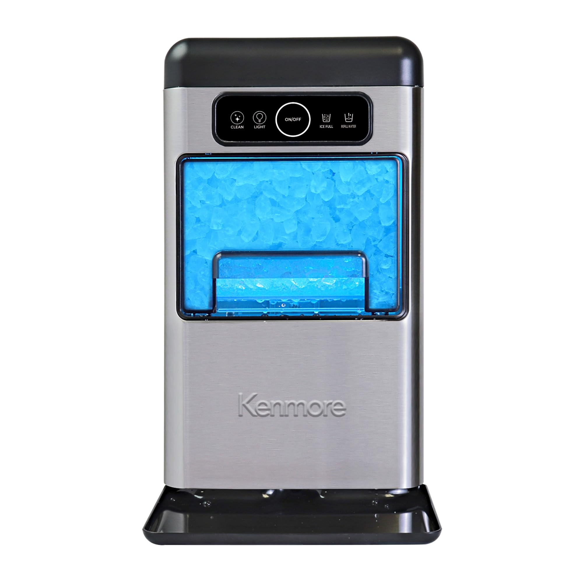 Chewable Nugget Ice Maker | Soft Restaurant-Style Ice in 6 Min | 18kg/24hr | Front-Load Portable Ice Machine Fits Under Cabinets | One-Touch Self-Clean | Stainless Steel