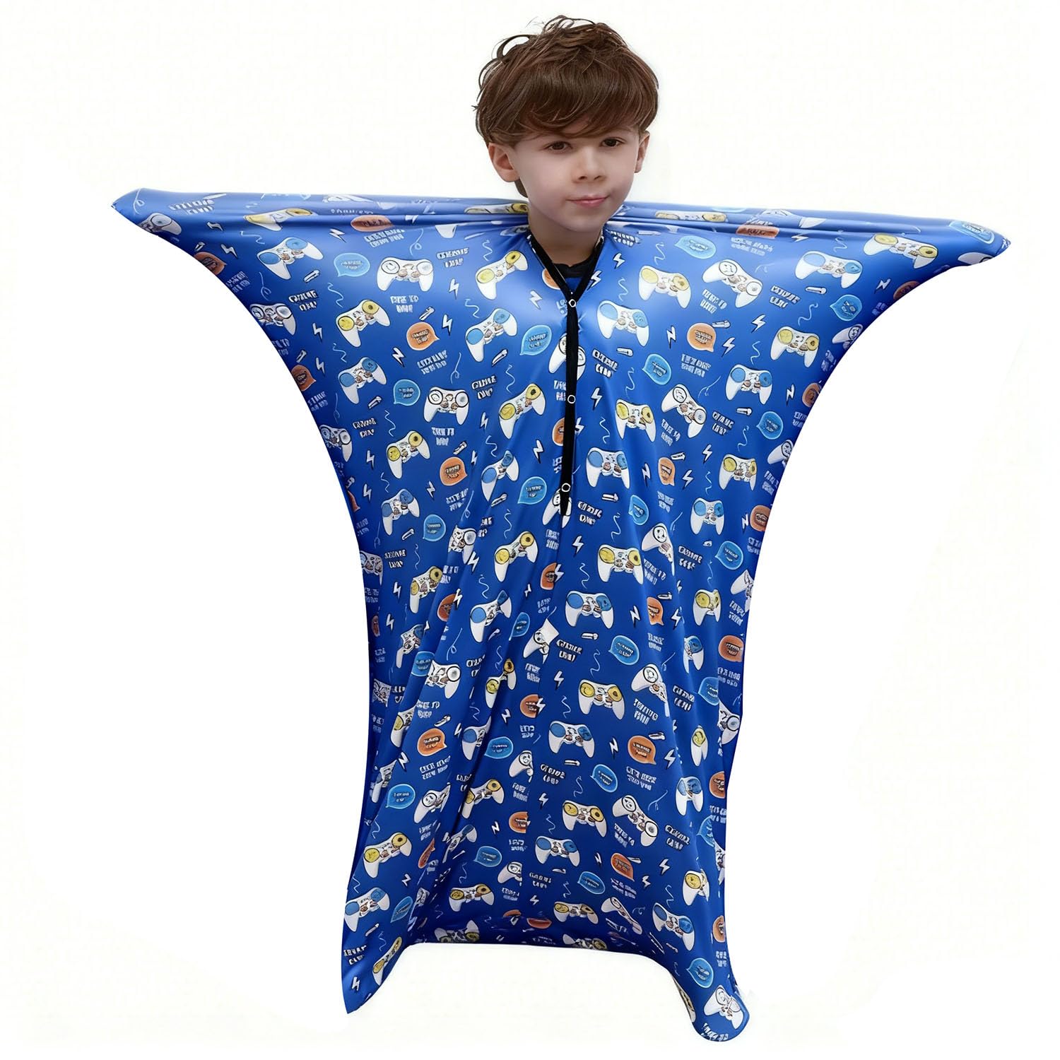 Szsmart Boys Gameconsole Sensory Body Sock For Kids, Full-Body Wrap Stretchy Body Sox To Relieve Stress For Children With Autism, Anxiet (, L/140-160Cm)