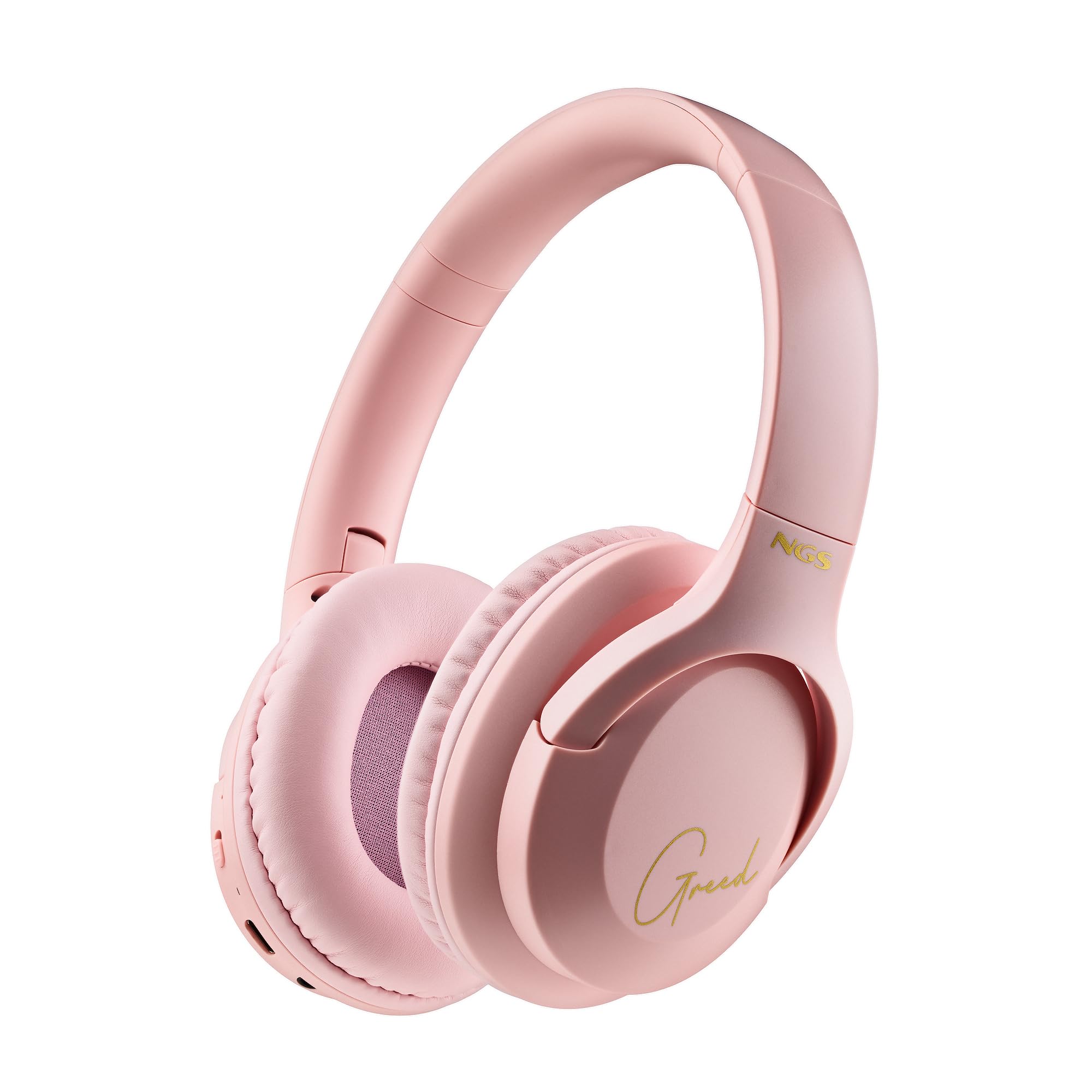 NGS Artica Greed Pink - Casque Supra-aural sans Fil, Compatible avec la Technologie Bluetooth, Léger et Pliable, Microphone Intégré, Batterie 40h, Couleur Rose