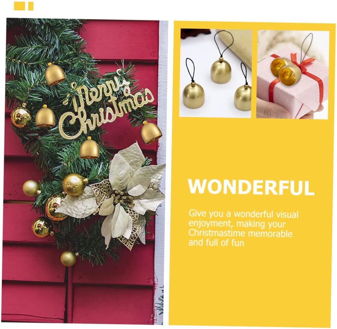 GARVALON 36pcs Miniature Small Bells DIY Hanging Bell Loud Christmas Tree for Crafts