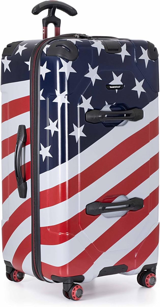Maxporter II Polycarbonate Hardside Trunk with Spinner Wheels, American Flag, 31-Inch Large Trunk