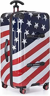 Maxporter II Hardside Polycarbonate Spinner Wheels, American Flag, 30" Trunk Luggage