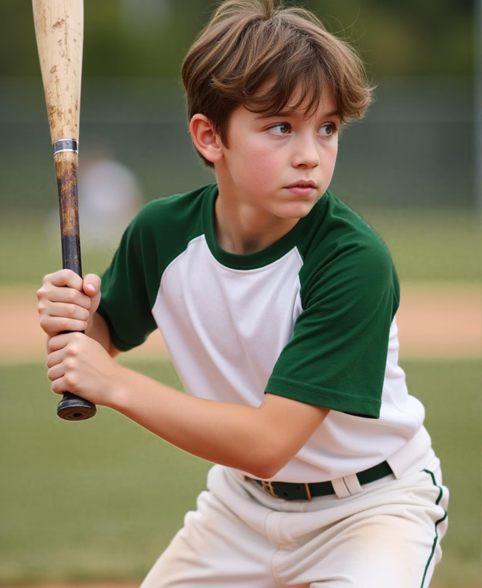 Silenroar Camiseta de manga corta raglán de béisbol para niños, mezcla de algodón, transpirable, ligera
