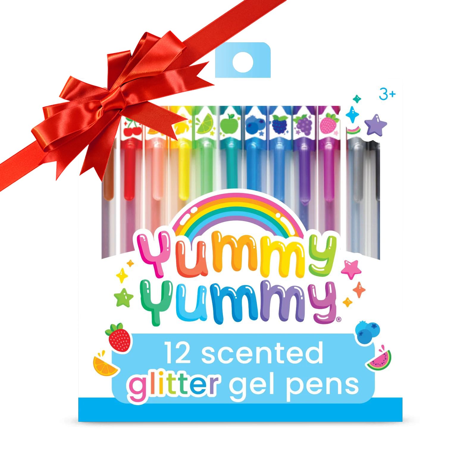 Ooly Scented Yummy Yummy Glitter Gel Pens Set of 12-1.00mm NIB Scented Glitter Pens for Kids and Adults, Art and Stationery Supplies