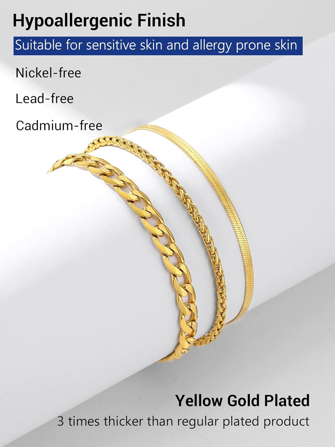 PROSTEEL Trendy Handcuffs Design/Customize Words Ankle Bracelet For Women, 316L Stainless Steel Anklets Silver/Gold/Black Tone, Hypoallergenic, Come with Box - Image 6