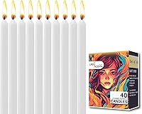 Vista 5 de Juego de 20 velas cónicas de color sólido, velas de cera de parafina sin goteo de 4 pulgadas con mecha de algodón, ideal para bodas, shabat