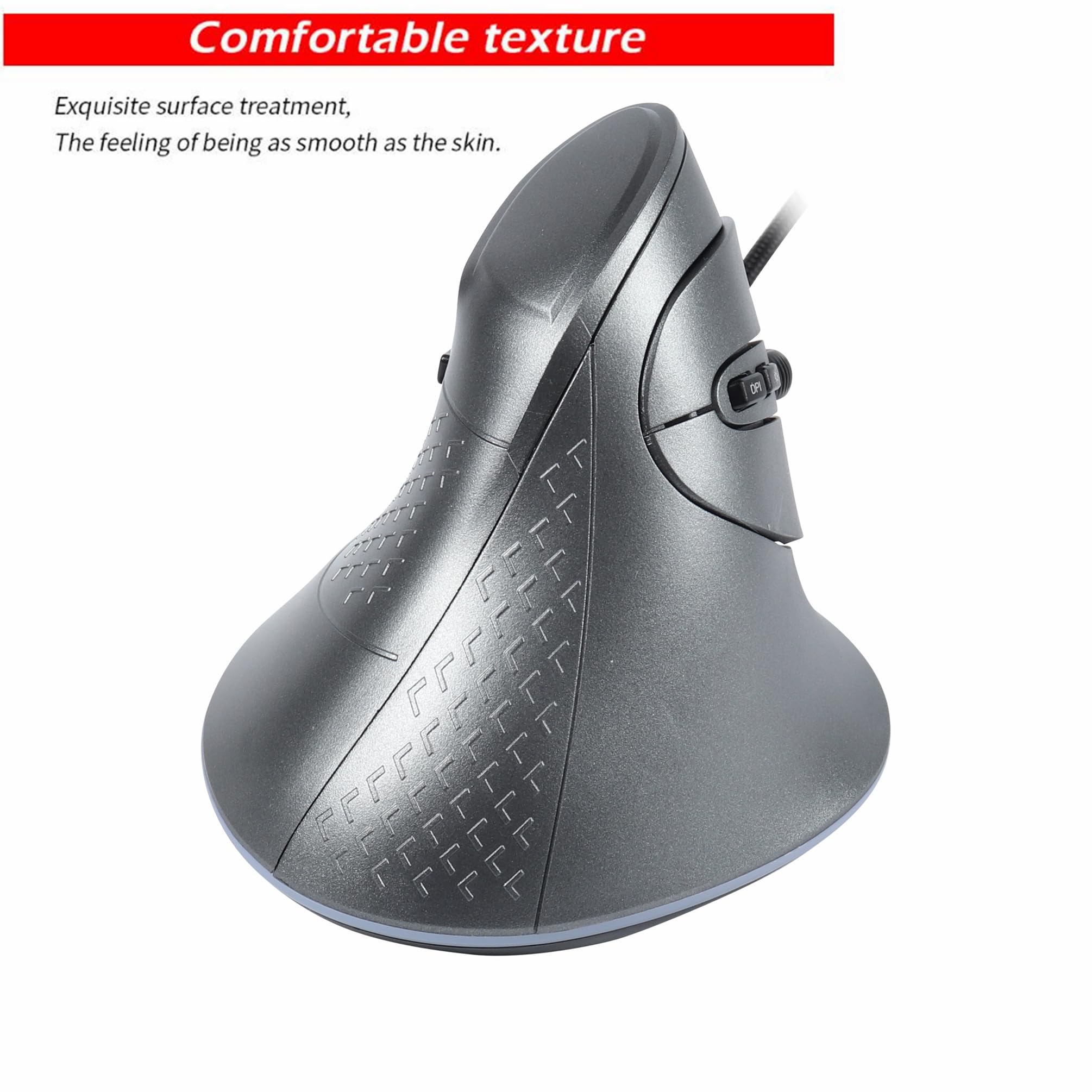 YOCUNKER Mouse verticale con cavo USB, retroilluminazione 11 RGB, 7200 DPI, mouse ottico ergonomico regolabile, 6 pulsanti, riduce l'affaticamento del polso, compatibile con