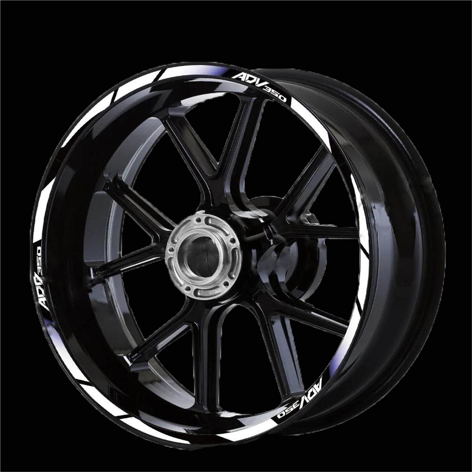 Sticker Part for Adv350 ADV 350 Motorcycle Wheel Sticker Reflective Scooter Rim Stripe Decals Hub Waterproof Accessories Decal(White)