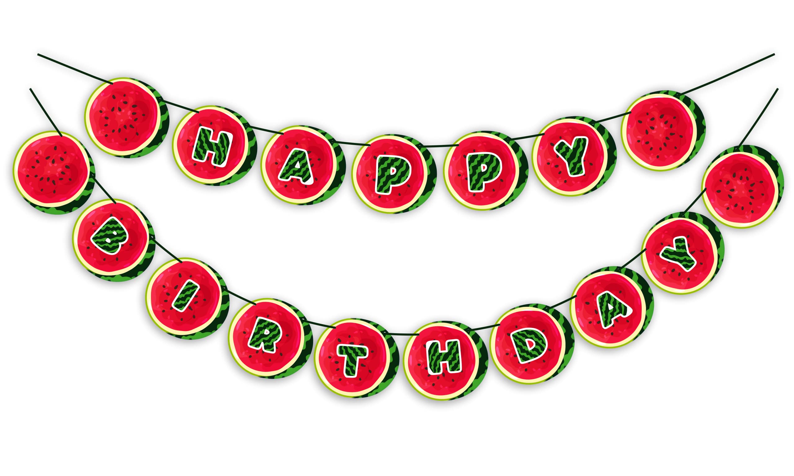 Seyal Watermelon Happy Birthday Banner