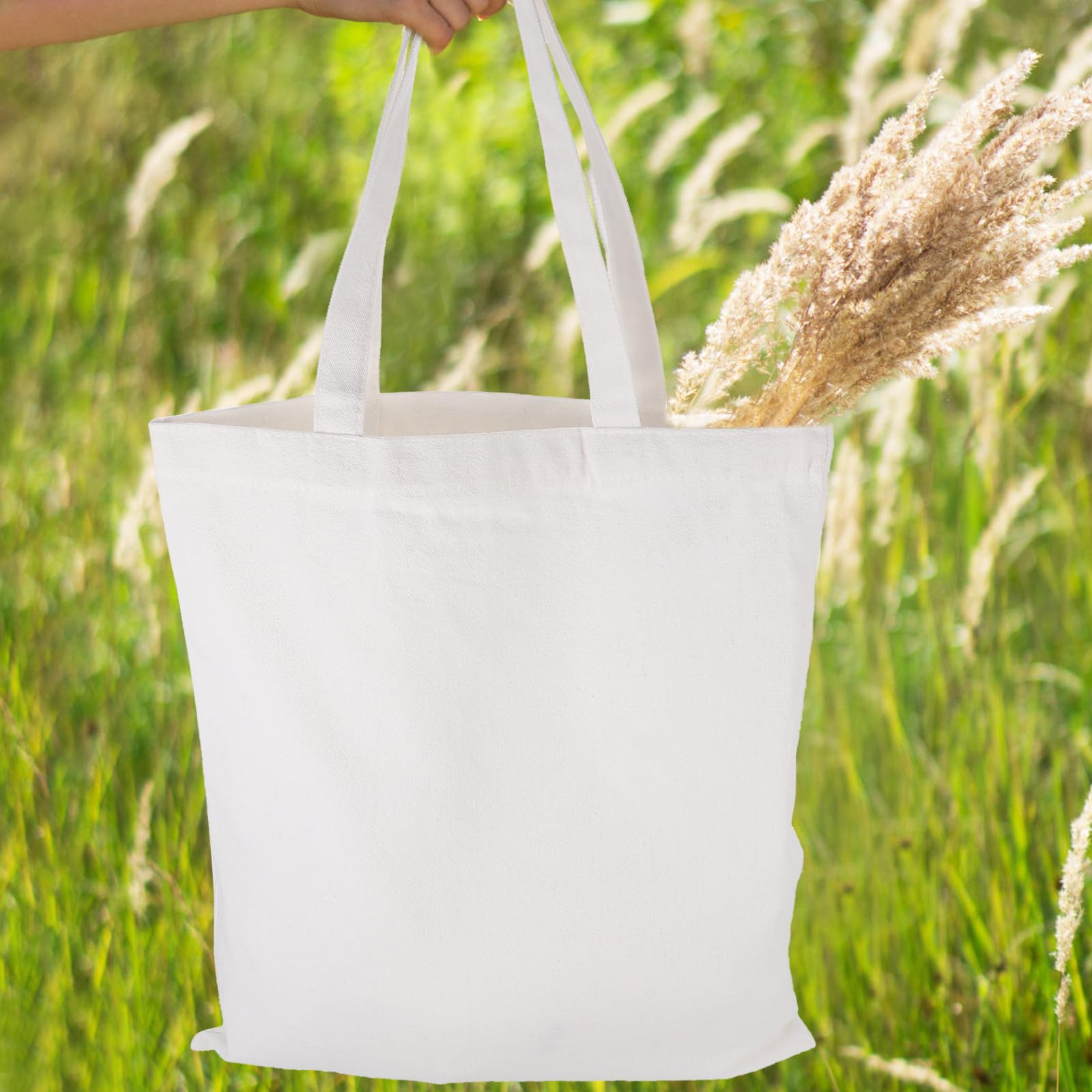 10 Pezzi Borsa della Spesa in Tela per Sublimazione 40x35 Cm Bianca Verticale, Borse Tote Lavabili Riutilizzabili per Spesa, Spiaggia e Viaggio, Custodia Portaoggetti Resistente