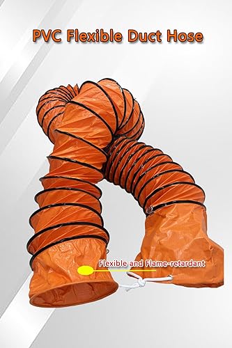 Miniatura 2 de Manguera flexible de PVC de 16 pies, manguera de conducto de 10 pulgadas con cuerda ajustable para soplador de utilidad, ventilador de escape,
