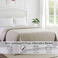 Vista 5 de COMFLIVE Down Alternative Blanket - Queen Size Blanket with Satin Trim - Bed Blanket for All Seasons - Winter Summer Comfort Soft 90"x90