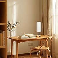 Vista 5 de Fenmzee Juego de lámparas de mesa pequeñas táctiles regulables de 2 a 3 vías, carga USB A + C, salida de CA, base de grano de madera, bombillas