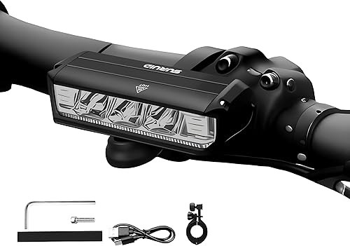 Miniatura 9 de Luz LED súper brillante para bicicleta, faro de bicicleta recargable USB, faro de bicicleta impermeable, faro de bicicleta impermeable, luz diurna,