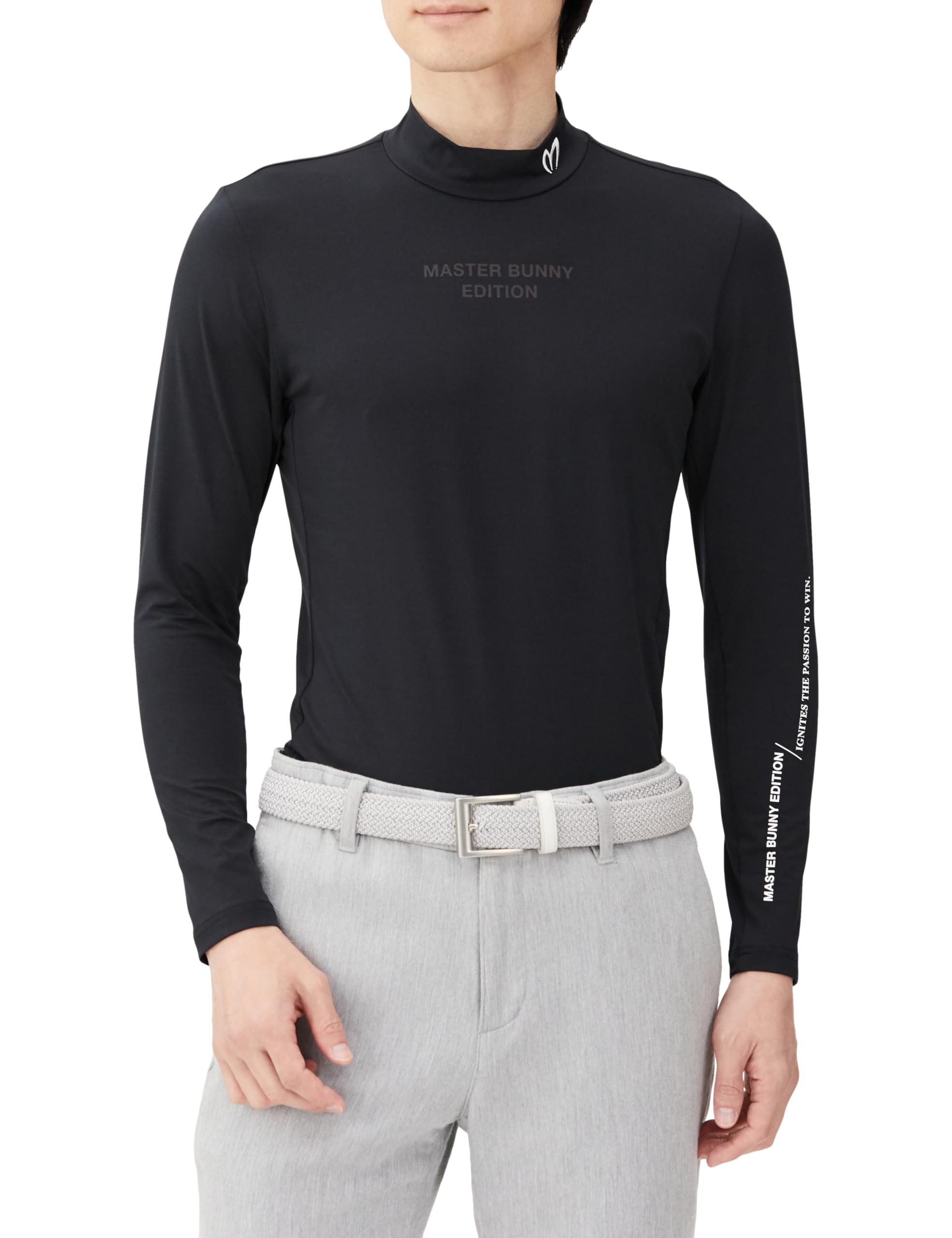 Amazon | [マスターバニー] メンズ 長袖 ハイネックシャツ (刺繍ロゴ