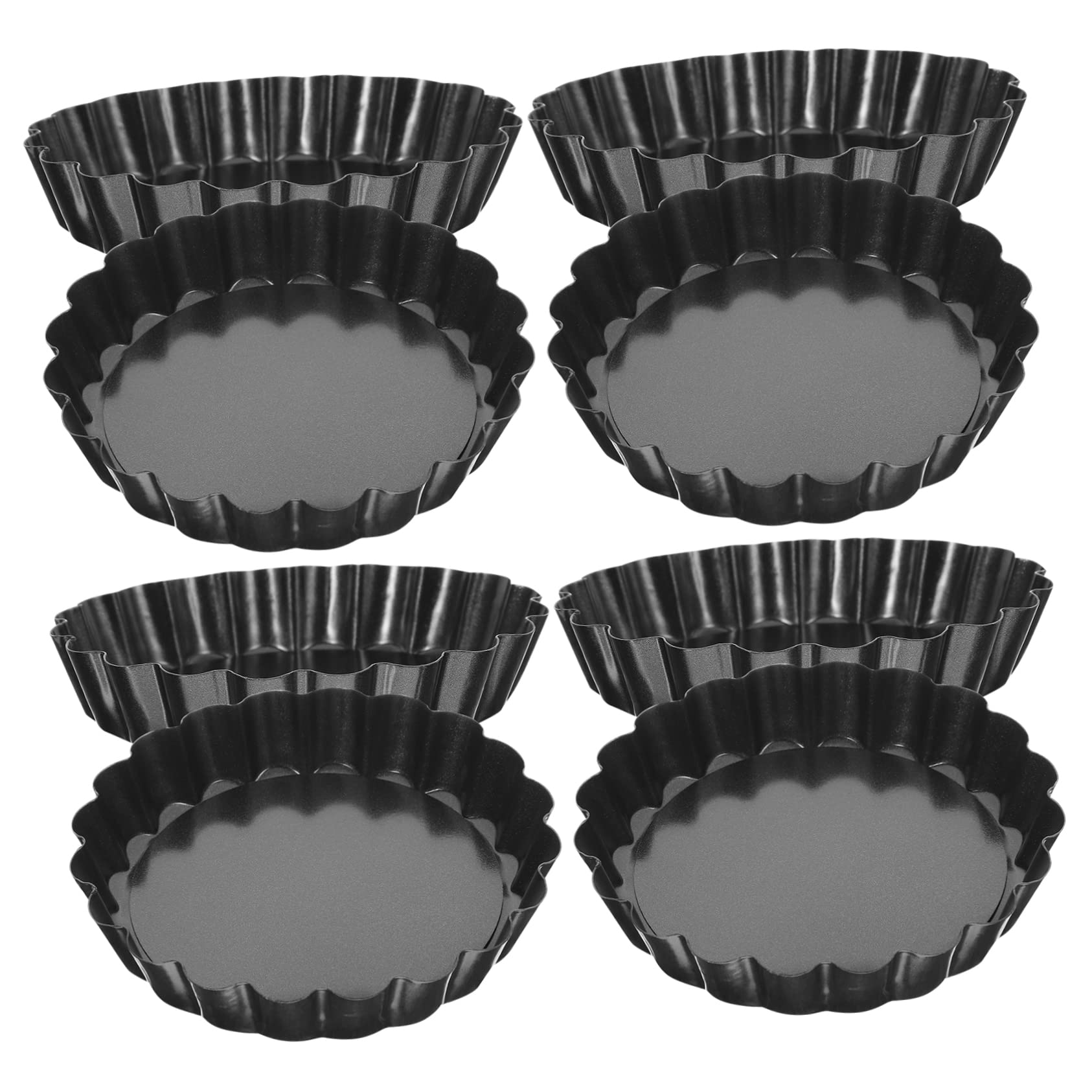 Cabilock 8Pcs Mini Tart Molds Removable Bottom Baking Pans for Egg Tarts Non Stick for Afternoon Tea Family Gatherings Design