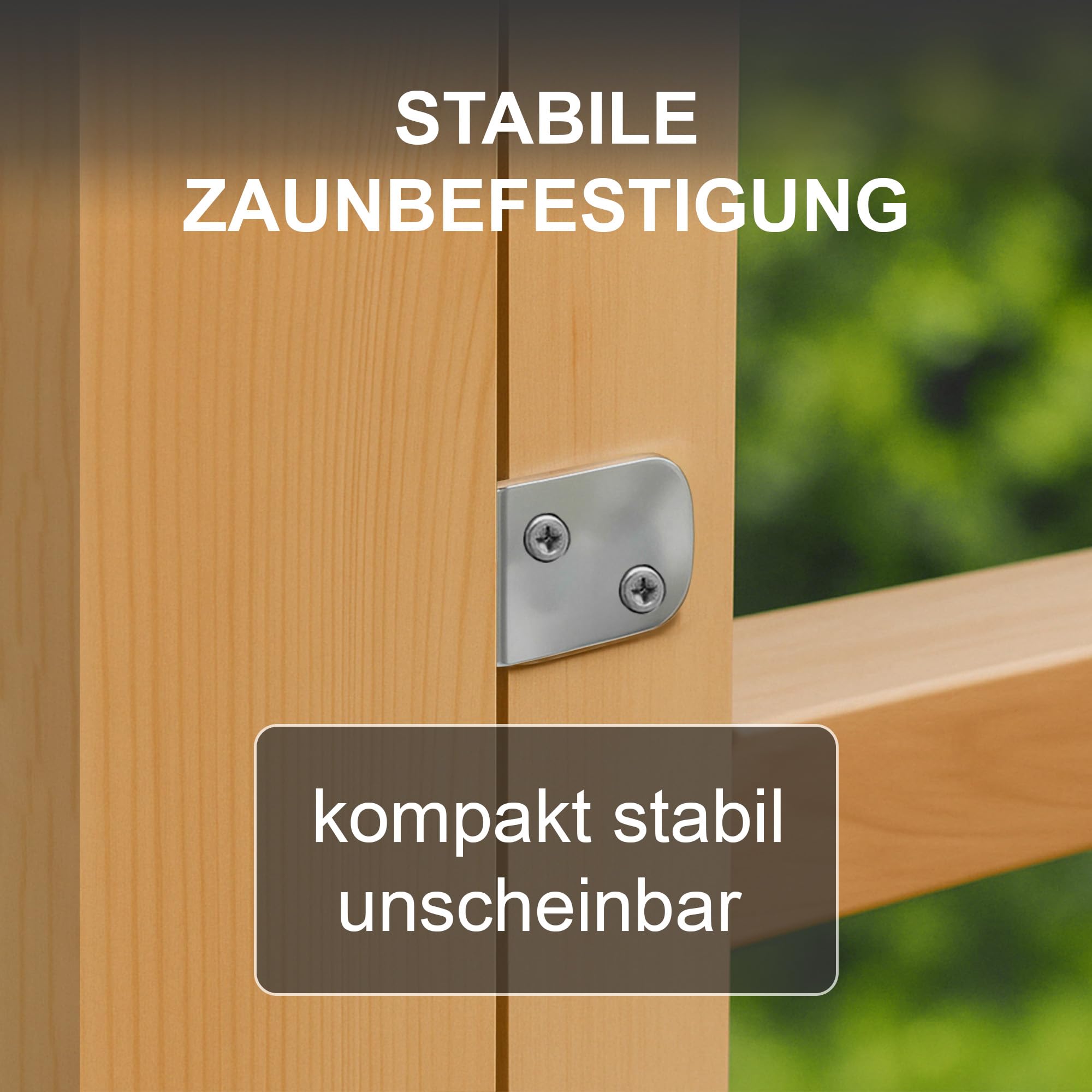 h2i Flechtzaunhalter | Edelstahl | 72 Stück | Flechtzaunbeschlag in L-Form aus Metall | langlebige rostfreie wetterfeste Zaunbefestigung für sicheren robusten und stabilen Stand