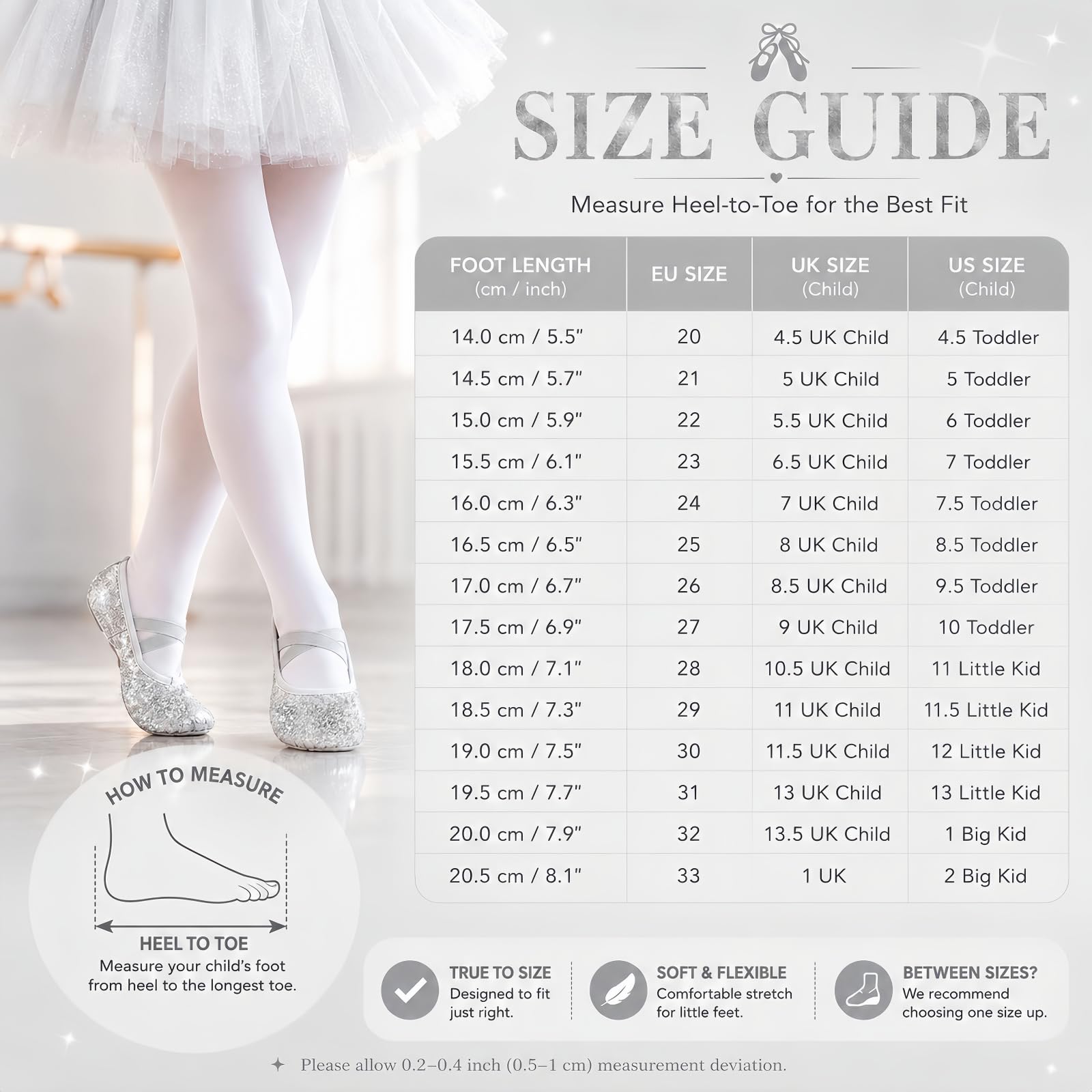 Błyszczące dziewczęce buty baletowe, baletki, baleriny, buty do tańca, występu, gimnastyki