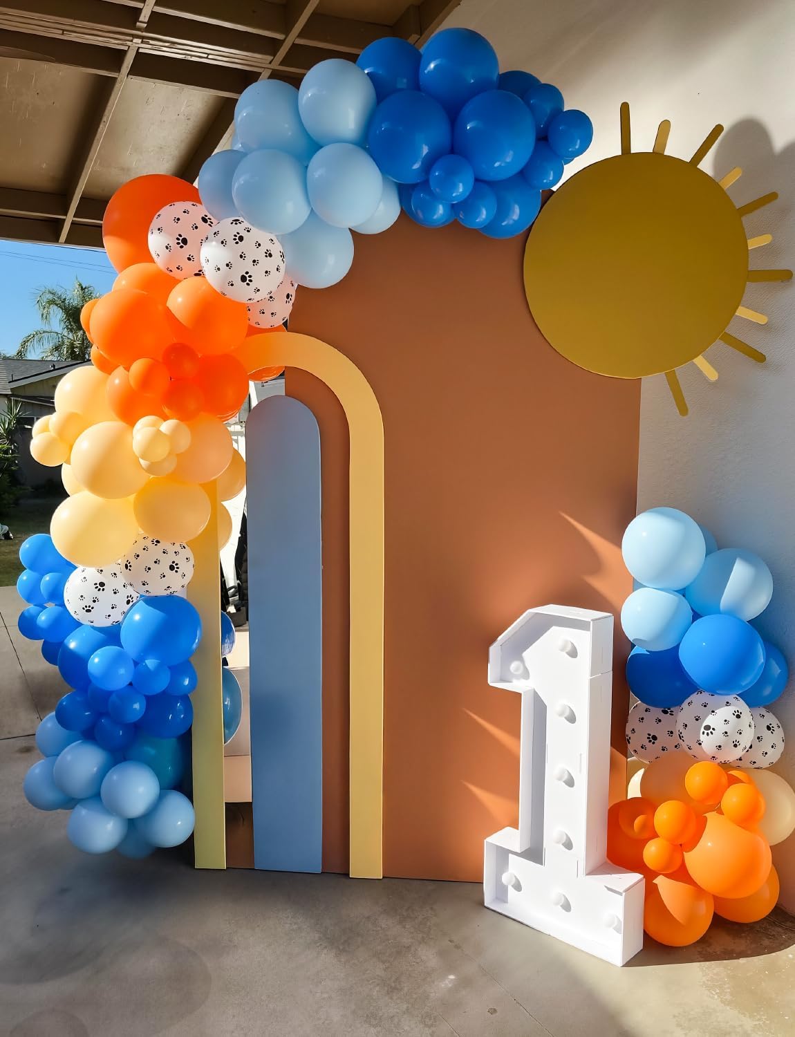 Blue and Orange Balloons, 5Pcs 12 Inch Blue Orange Confetti Balloons image 5