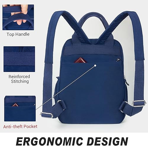 Miniatura 6 de VOLGANIK ROCK Mochila casual de nailon ligero con múltiples bolsillos, mochilas de viaje para la universidad, 1977-negro, Mochilas de viaje