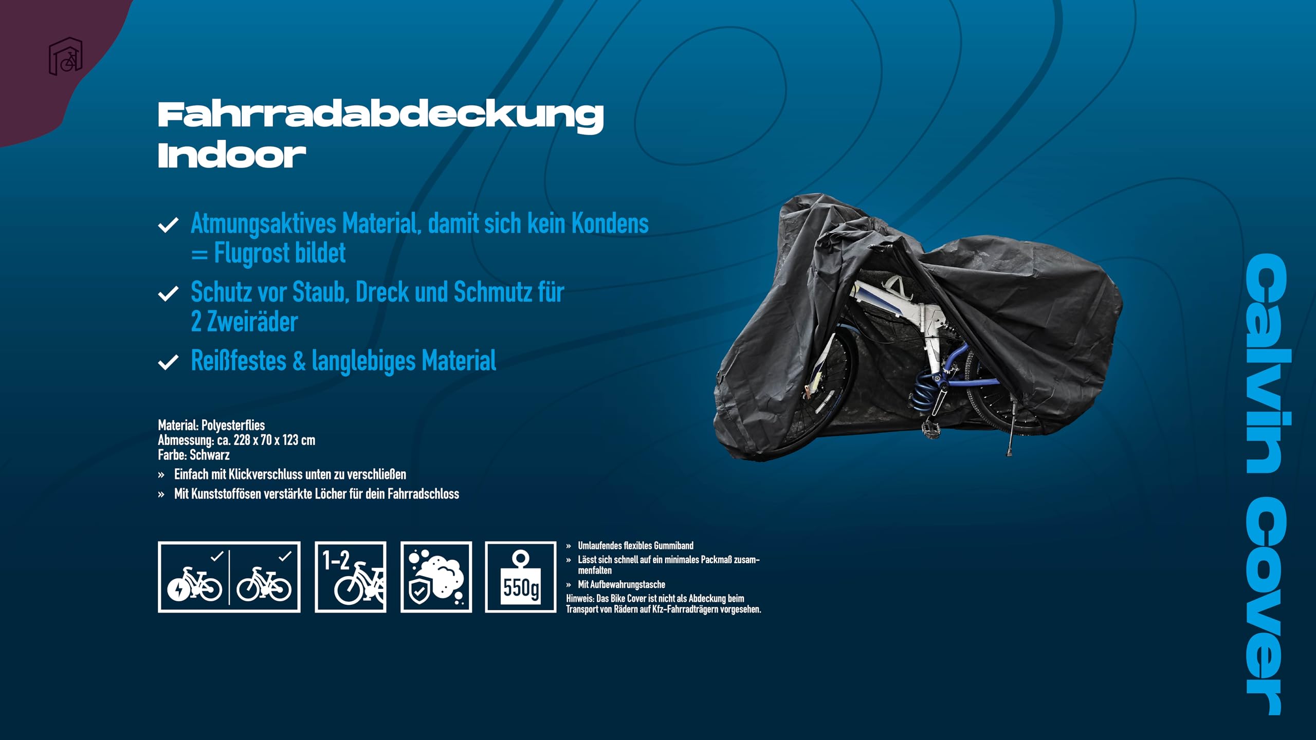 SCHUTZHÜLLE INDOOR BIKEBROZ, CALVIN COVER - 4