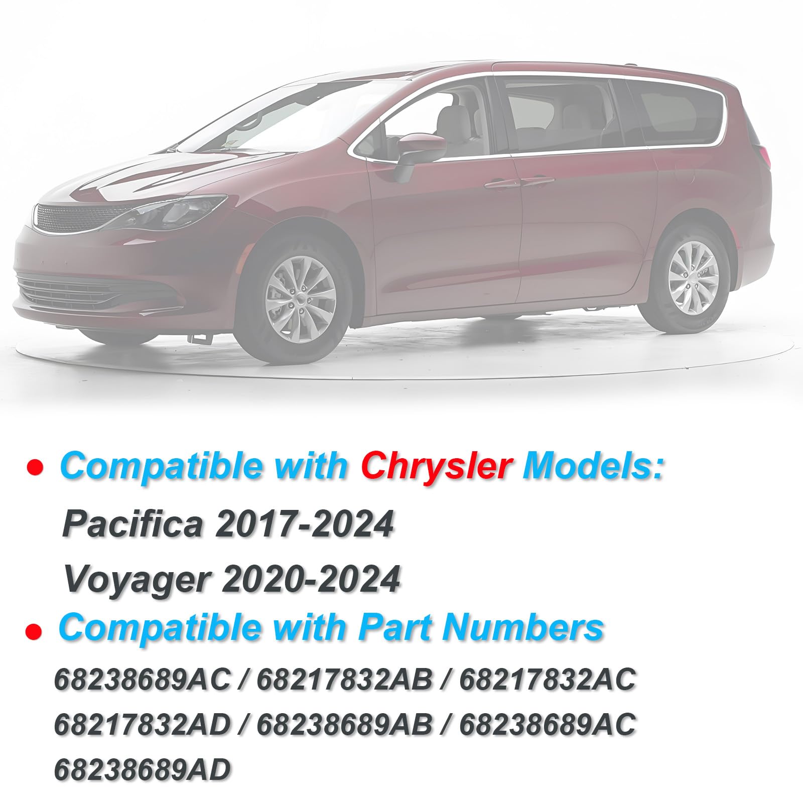 Llavero inteligente de repuesto para Chrysler Pacifica 2017, 2018, 2019, 2020, 2021, 2022, 2023, 2024, Chrysler Voyager 2020-2024, control remoto de entrada sin llave, FCC ID: M3N-97395900. Frecuencia