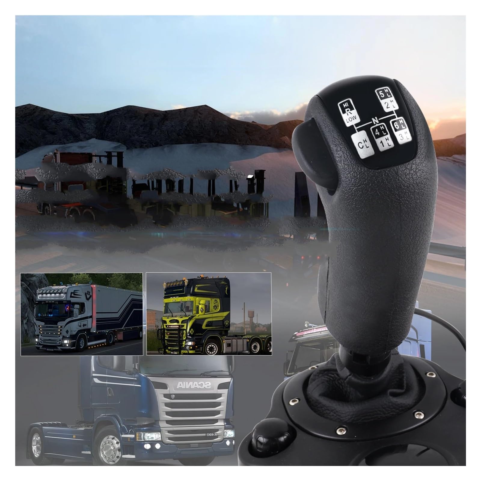 Pommeau Levier Vitesse Voiture Pommeau Levier Vitesse USB pour Simulateur Vitesse Camion Scania pour Logitech G923 G29 G27 G25 TH8A pour Simulateurs Manette Vitesse ETS2 Et ATS Gear Shift Head