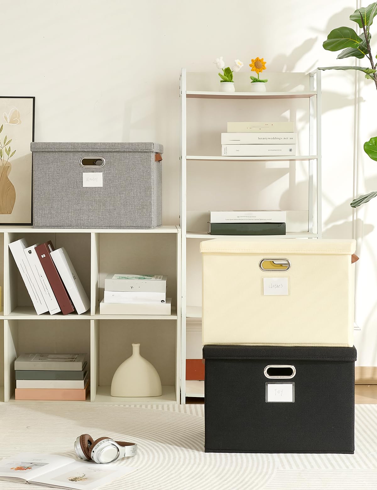 Goodpick Lot De 2 Grands Paniers De Rangement En Tissu Pour étagères