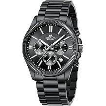 MEGALITH Silver Wrist Watches for Men Stainless Steel Dress Watch - Chronograph & Waterproof for Work Casual - Birthdays Wedding Gifts for Husband Father
