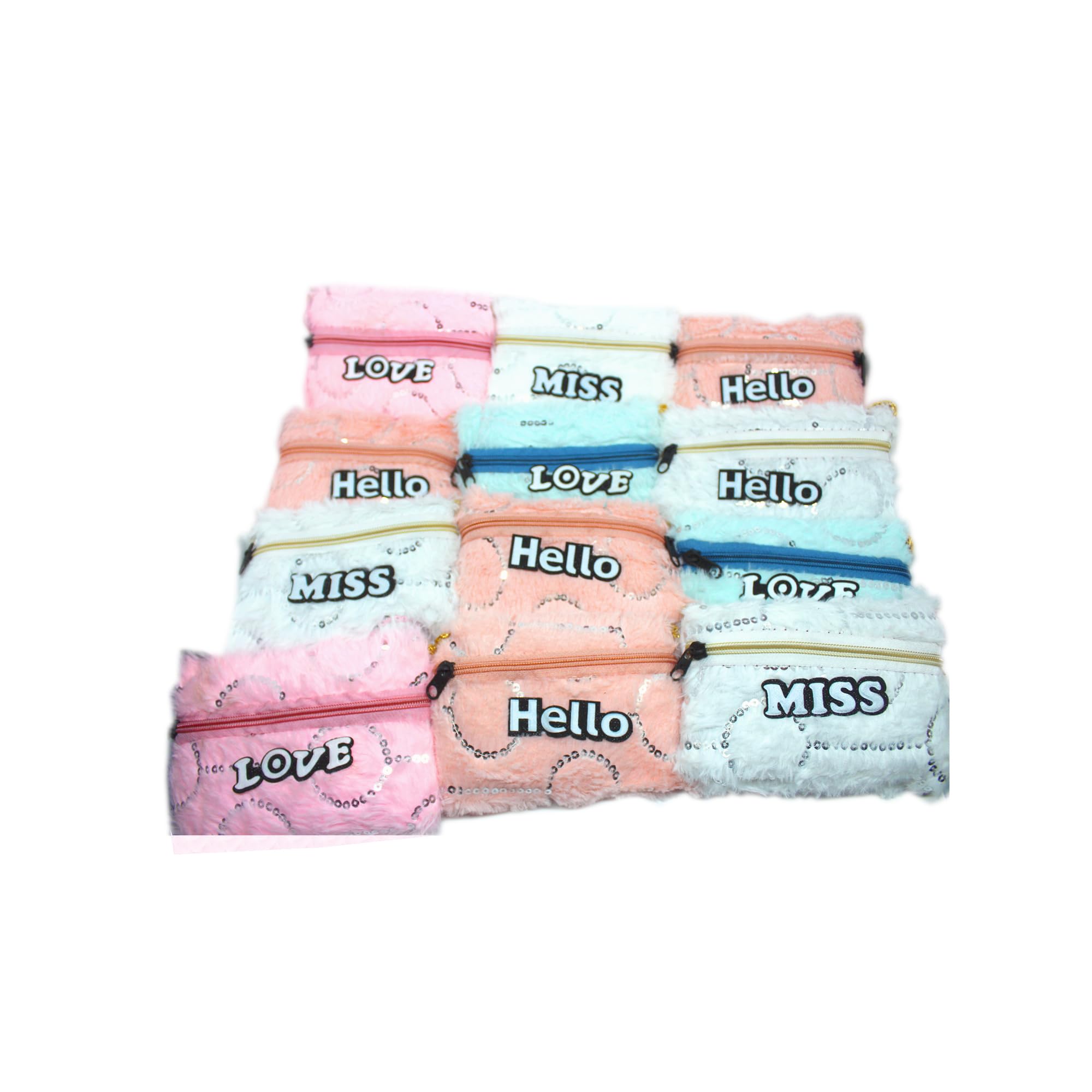 Set of 12 Fur Medium Size multicolours Bags for Kanya pujan Gift for Girls/Birthday Return Gift/Best Gifts for kanjak puja/Fur Small Purse for Girls/Navratri Gift for Girl/Pack of 12