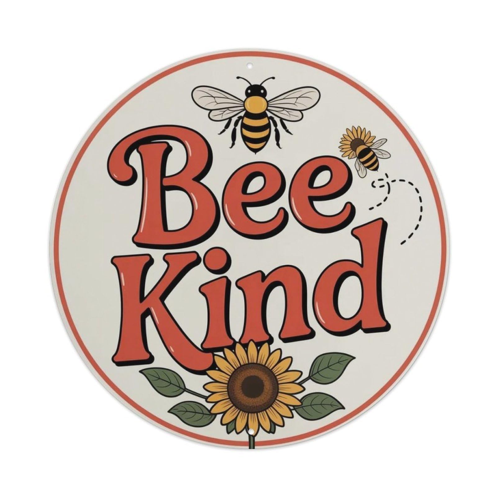 Lvalogy Style Bee Kind Metal Tin Sign Plaque