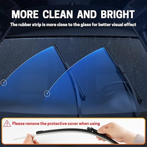 Miniatura 4 de Limpiaparabrisas de 26 pulgadas + 22 pulgadas, repuesto para Ford Explorer 2011-2023, silencioso, para todas las estaciones (juego de 2)