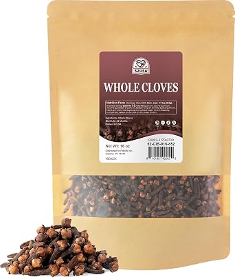 52USA Cloves 16oz in Bag | Whole, Fresh & Aromatic Cloves | Premium Spice for Cooking, Baking, Tea | Natural, Non-GMO, Kosher Certified