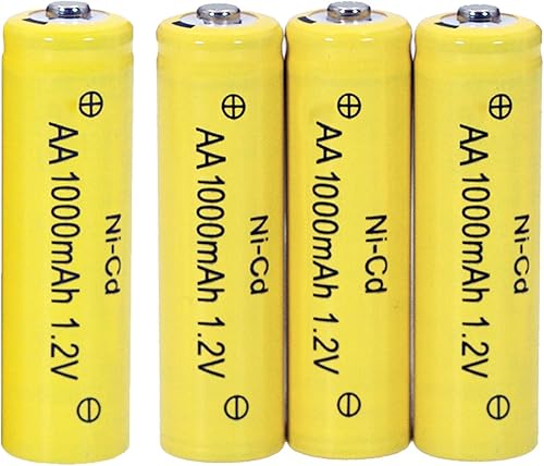 Paquete de 4 baterías recargables Nicd de níquel cadmio de 1.2 V AA 1000 mAh de larga duración para lámparas solares de jardín al aire libre, luz de