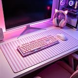 yuboo 31.5 x 15.7 in Pink Striped – Large surface for keyboard and mouse