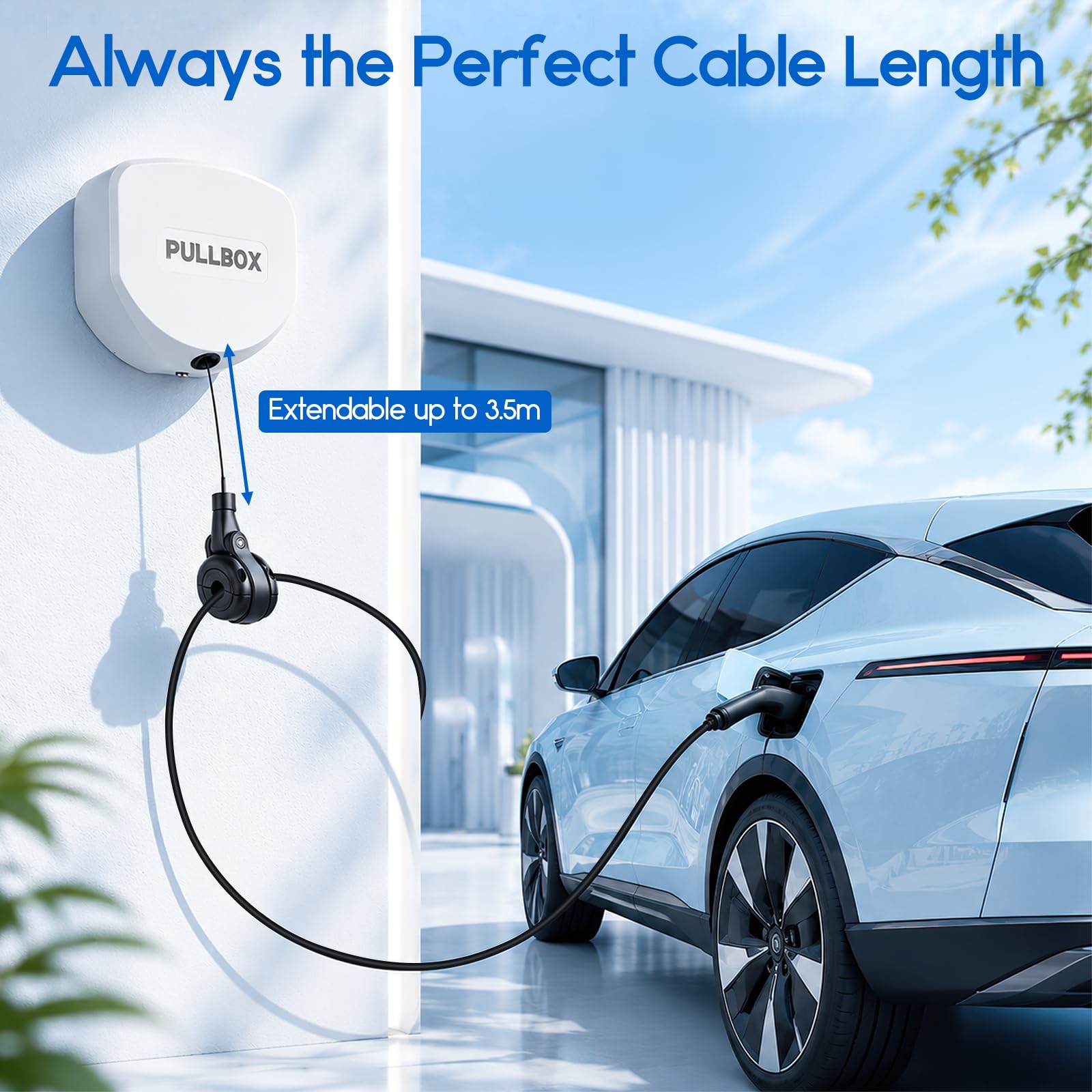 Avvolgicavo, Supporto Automatico per Cavo Wallbox Supporto con Cavo Retrattile Avvolgicavo per Ricarica EV a Parete per Cavi Gestione Automatica dei Cavi per Veicoli Elettrici