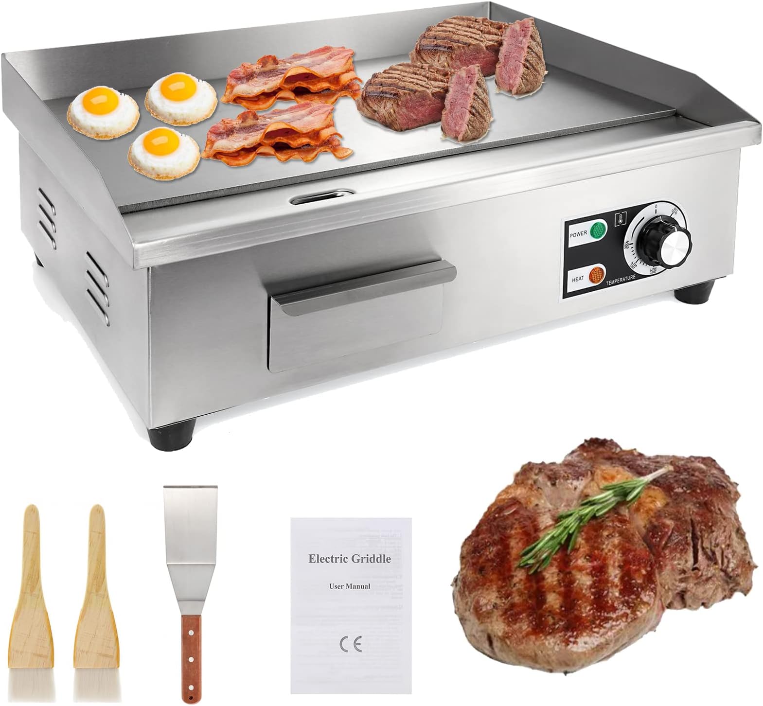 Amazon.com: ZXMOTO 22" Electric Countertop Griddle 110V 1600W ...