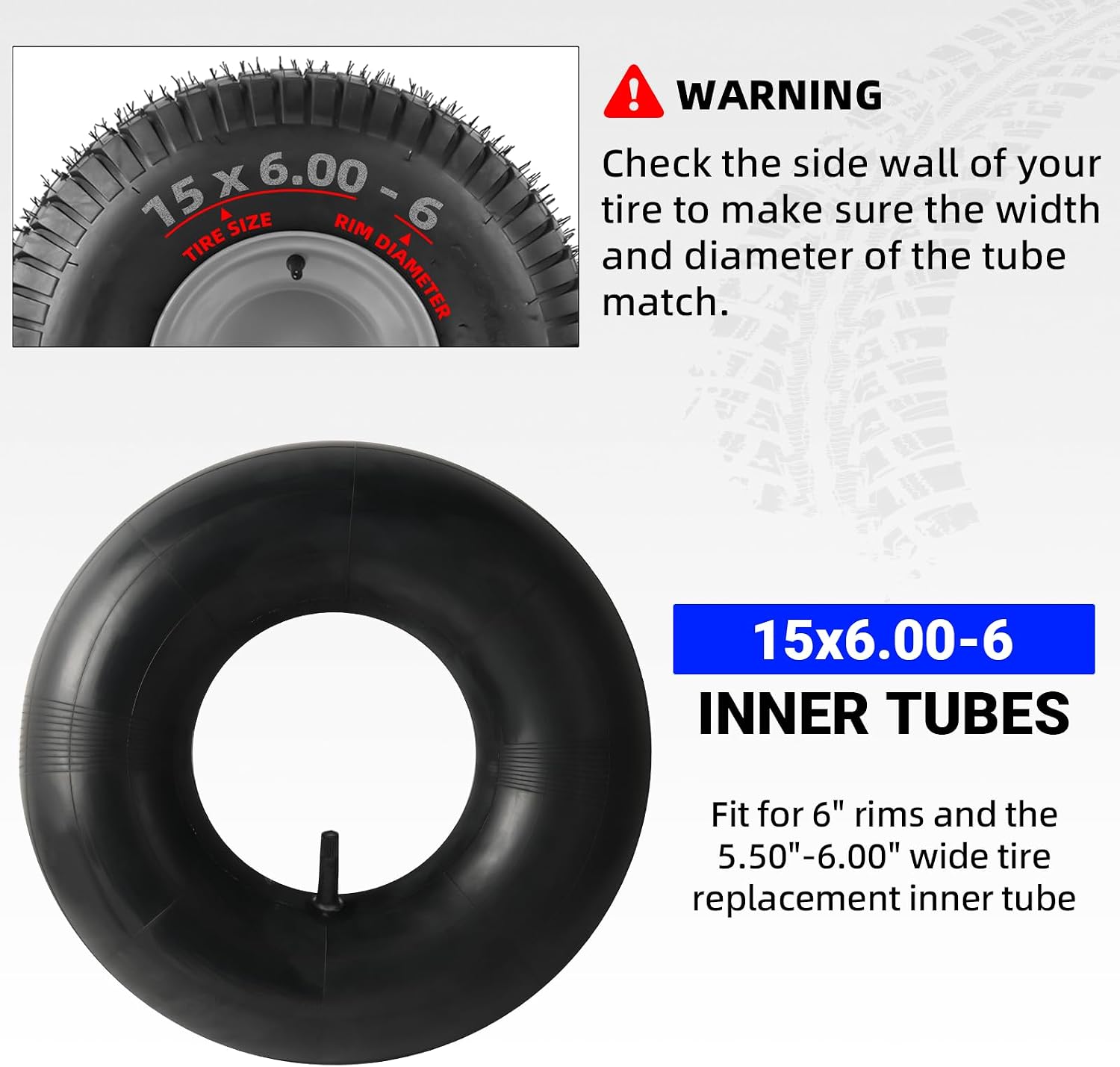 AR-PRO (4-Pack) 15x6.00-6 Tire Inner Tube, TR-13 Straight Valve Stem, Heavy-Duty Replacement Tube for ATV, Lawn Mower, Tractor, Trailer, Golf Cart & Utility Equipment