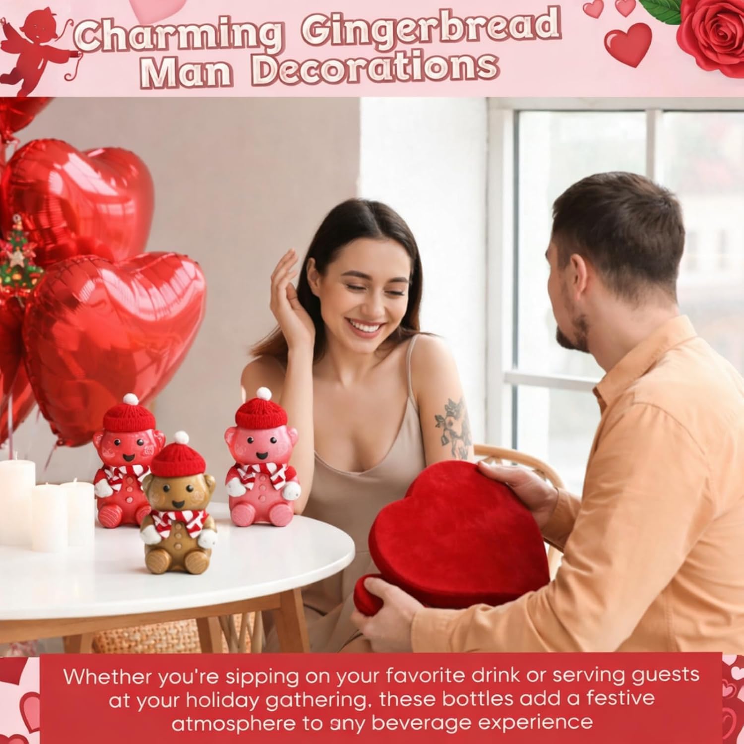 Baderke 15 Set Valentine Bear Plastic Bottles with Straws Set Including 17 oz Cute Teddy Bear Cups Reusable Drink Cup Empty Bottles Straws and Caps for Valentine Party Milk Juicing Drinking