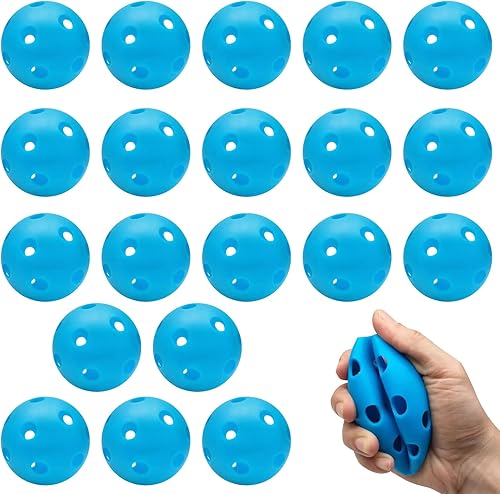 Paquete de 20 pelotas de práctica de béisbol  Pelotas de entrenamiento suaves para bateo, bateo, lanzamiento, softbol hueco de flujo de aire, mini
